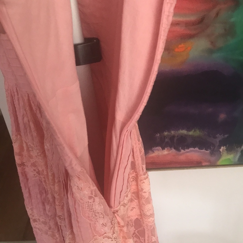Betsey Johnson peach spaghetti strap sun dress size 10 lace - Picture 7 of 13